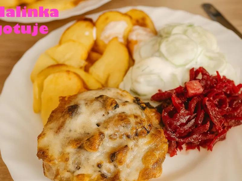 Gniazdka mielone z pieczarkami i serem - propozycja podania