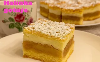 Szarlotka z budyniem na dużą blaszkę