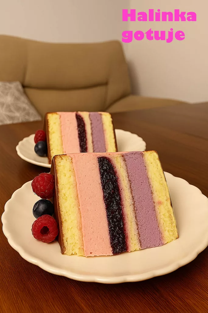Tort na urodziny z malinami i jagodami