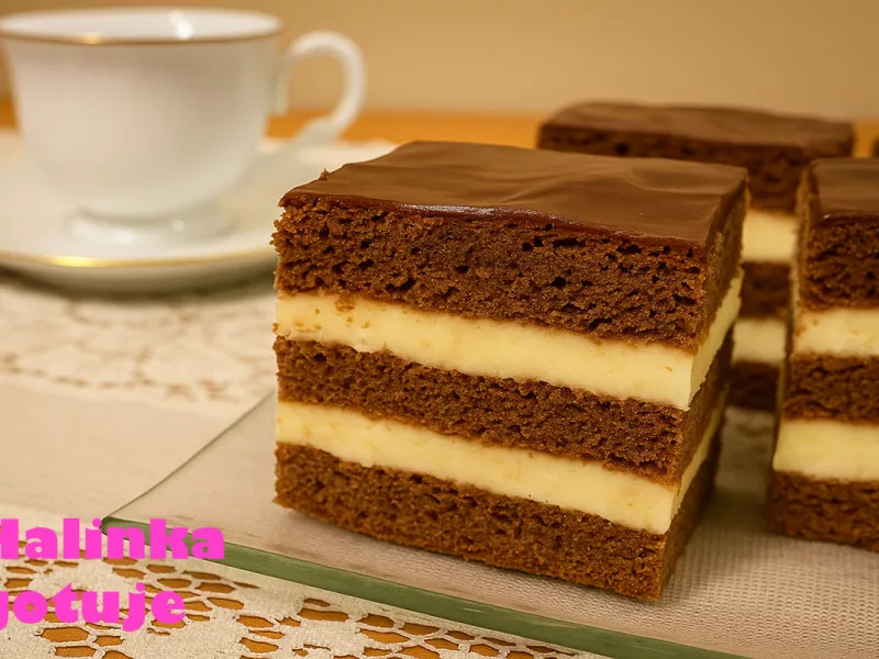 Piernik z kremem budyniowym