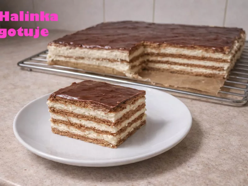 Stefanka z kremem z kaszy manny – proste ciasto bez piekarnika